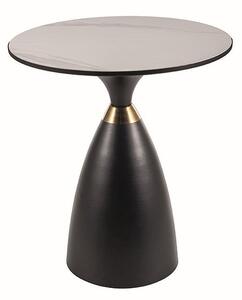Tavolino da caffè Gemini effetto marmo bianco/nero/oro - d50 x h56 cm
