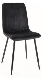 Sedia Alan in velluto nero Blu19