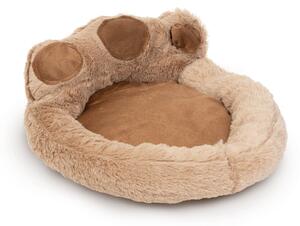 Lettino per cani a forma di zampa Yummie - Taglia L (68 x 62 cm) - Marrone chiaro/marrone