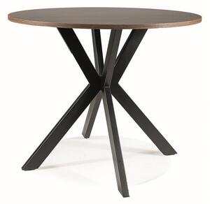 Tavolo rotondo Talia II in noce/nero opaco - ø90 / h76 cm