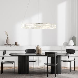 Lampada a sospensione LED QUEEN | lampada a sospensione con Ø 80 cm e look cristallo | dimmerabile tramite telecomando | 50W 6000 lumen 3000-6500 Kelvin | alluminio/plastica