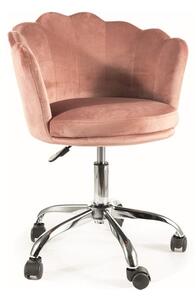Sedia da ufficio in velluto rosa