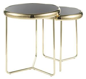 Set di 2 Tavolini da caffè Scarlet II in nero/oro