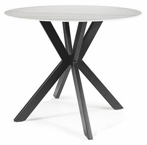 Tavolo rotondo Talia effetto marmo bianco/nero - ø90 / h75 cm