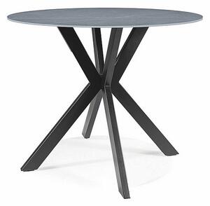 Tavolo rotondo Talia effetto marmo grigio/nero - ø90 / h75 cm
