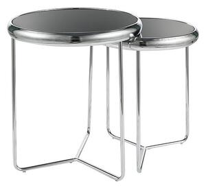 Set di 2 Tavolini da caffè Scarlet II in nero/argento