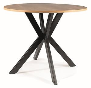 Tavolo rotondo Talia II in rovere/nero opaco - ø90 / h76 cm