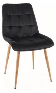 Sedia Chic D in velluto nero/rovere Blu19