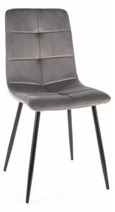 Sedia Ivo in velluto grigio Blu14