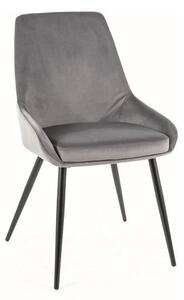 Sedia imbottita Cobe velluto grigio Blu14