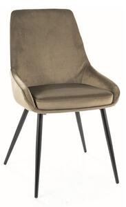 Sedia imbottita Cobe velluto oliva Blu77