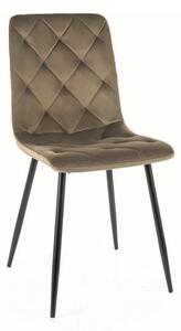 Sedia Jerry velluto oliva Blu77