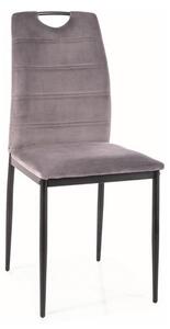 Sedia Blu14 in velluto grigio Rip