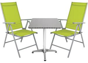 Set da bistrot 3 pezzi Alluminio - Tessile / Lime