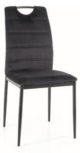 Sedia in velluto nero Rip Blu19