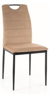 Sedia in velluto beige Rip Blu28