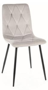 Sedia Tom in velluto grigio chiaro Blu03