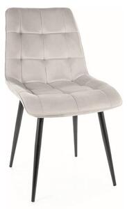 Sedia Chic in velluto grigio chiaro Blu03