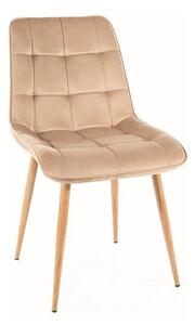Sedia Chic D velluto velluto beige/rovere Blu28