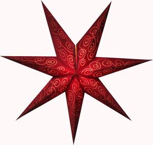 Stella pieghevole di carta illuminata dell'Avvento, stella di Natale 60 cm - Simonides, rosso, decorazione della finestra a stella