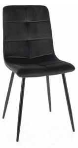 Sedia Ivo in velluto nero Blu19