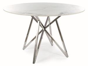 Tavolo rotondo Murano in bianco/argento - ø120/h76 cm