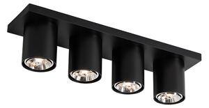 Moderne plafondspot zwart 4-lichts - Tubo