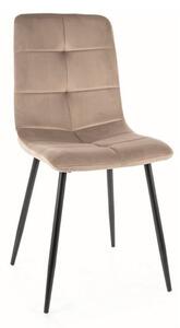 Sedia Ivo in velluto beige Blu40