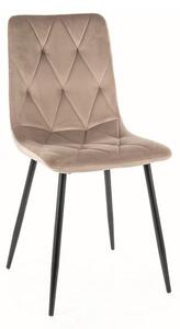 Sedia Tom in velluto beige Blu40