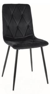 Sedia Tom in velluto nero Blu19