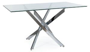 Tavolo rettangolare Agis II in vetro trasparente/argento - L140xl80xh75 cm