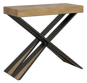 Consolle Allungabile Fino a 300 CM DIAGO Dimensioni 90x40xh77 cm estensibile CON 5 Allunghe da 52 cm Colore Quercia naturale