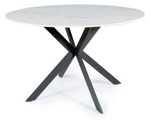 Tavolo rotondo Talia effetto marmo bianco/nero - d120 x h76 cm