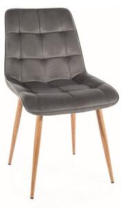 Sedia Chic D velluto grigio/rovere Blu14