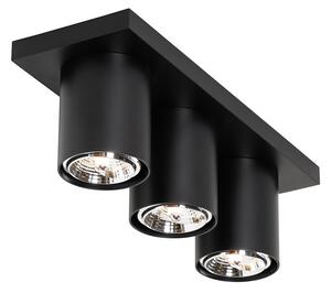 Faretto moderno da soffitto nero a 3 luci - Tubo