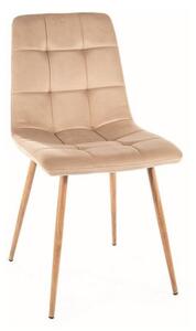 Sedia Mila D velluto beige/rovere Blu28