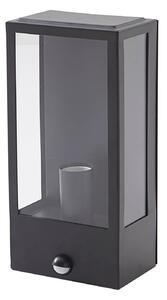 Lindby applique da esterno Ilana, nero, sensore, IP44, E27