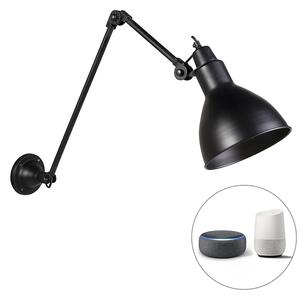 Smart wandlamp zwart verstelbaar incl. Wifi A60 - Wye