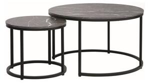 Set di Tavolini da caffè Dion effetto marmo nero/nero opaco