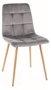 Sedia Mila D velluto grigio/rovere Blu14