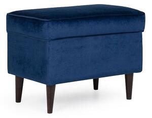 Pouf imbottito Ron in velluto blu navy - Blu86