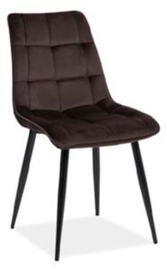 Sedia chic in velluto marrone/nero Blu48