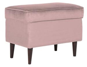 Pouf imbottito Ron in velluto rosa - Blu52