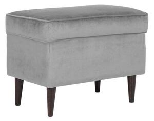 Pouf imbottito Ron in velluto grigio - Blu14