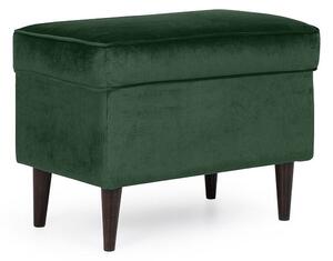 Pouf imbottito Ron in velluto verde - Blu78