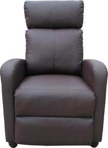 Poltrona relax Corrado in Pelle finta marrone