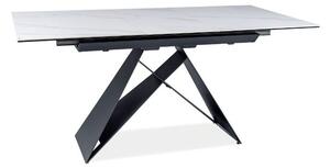 Tavolo allungabile Westin SC JASPER bianco/nero opaco - L120-160 cm