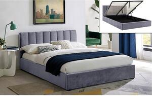 Letto Montreal in velluto grigio - Tap. 192 160x200 cm