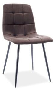 Sedia imbottita Mila velvet marrone/nero Blu48