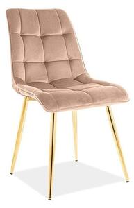 Sedia chic in velluto beige/oro Blu28